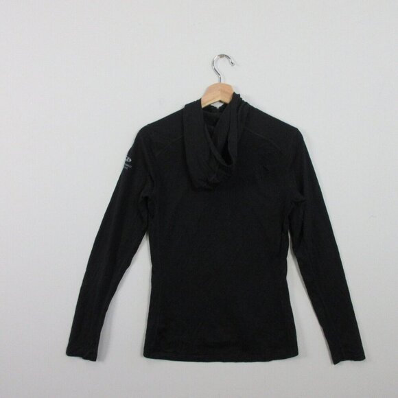 Icebreaker Merino Bodyfit 200 Hoodie Women M Black Quarter Zip Long Sleeve 224 - Picture 2 of 14
